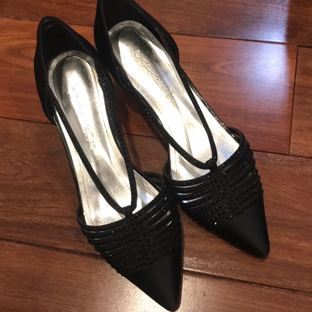 Caparros crystal embellished kitten satin heel